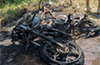 Bike mishap at Ermal; rider critical after vehicle goes up in flames
